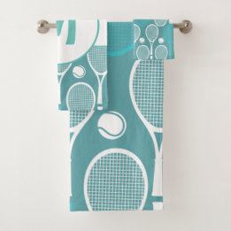 Tennis Player Coach Personalized Gift Monogram Fun Bath Towel Set