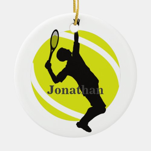 Tennis Player Coach Sport Game Athletic Gift Ball Ceramic Ornament