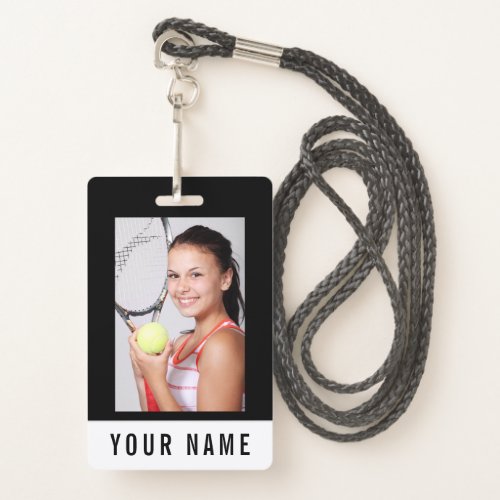 Tennis Player Coach Your Photo  Name Personalized Badge