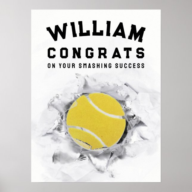 Tennis Player Congrats Poster (Front)