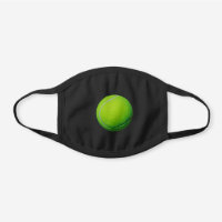 Tennis Player Country Club Sports Fan Tennis Ball Black Cotton Face Mask