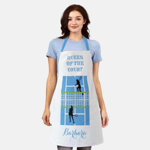 Tennis Player Court Personalize Apron