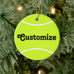 Tennis Player Custom Name/Text Christmas Ornament