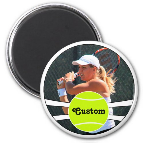 Tennis Player Custom Player Photo  Name or Text Magnet