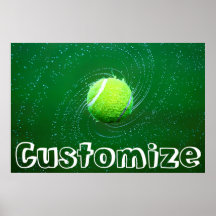Tennis Player Custom Text Spinning Tennis Ball