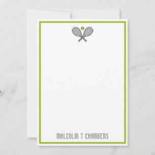 Tennis Player customised name note card