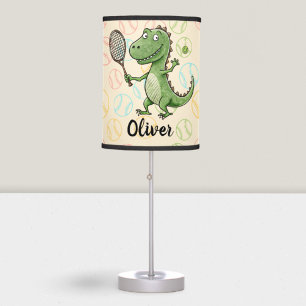 Tennis Player Cute Dinosaur Table Lamp