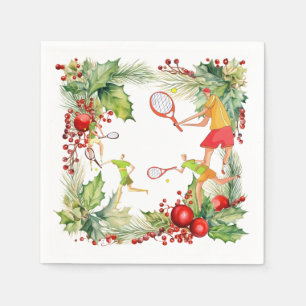 Tennis Player for Christmas Party  Napkins