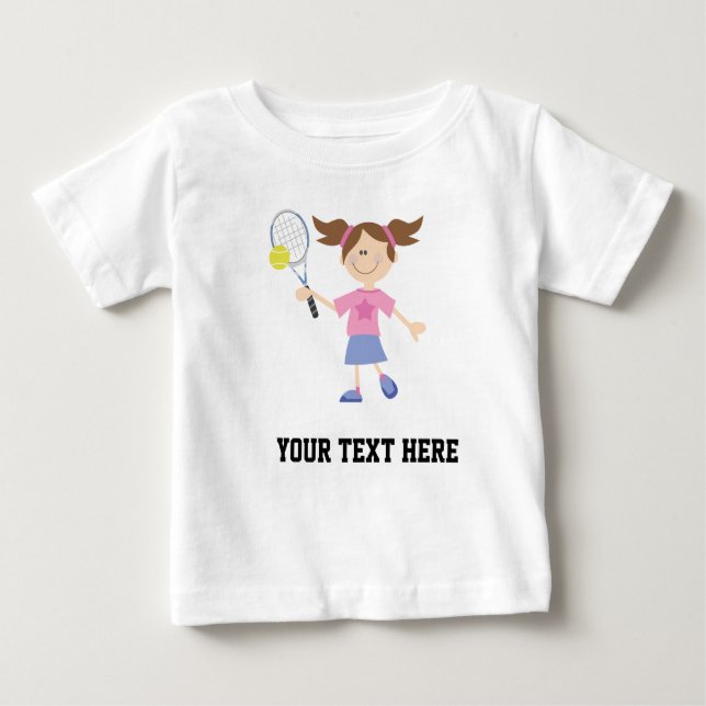 Tennis Player (Future) Personalized Baby T-Shirt (Front)
