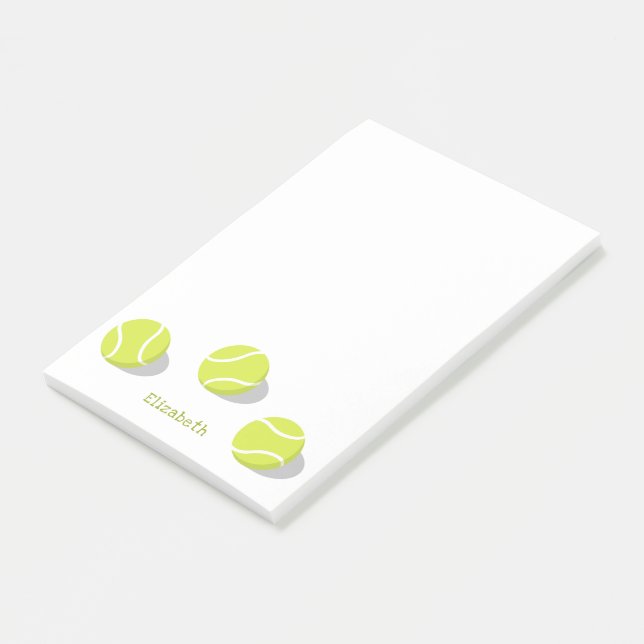 tennis player gifts girls boys personalized post-it notes (Angled)