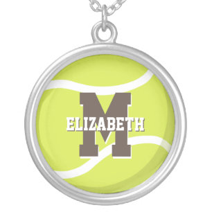 tennis player gifts girls monogrammed silver plated necklace