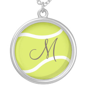 tennis player gifts girls monogrammed silver plated necklace
