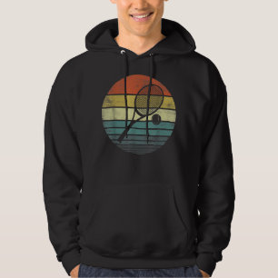 Tennis Player Gifts Retro Sunset Tennis Racquet & Hoodie