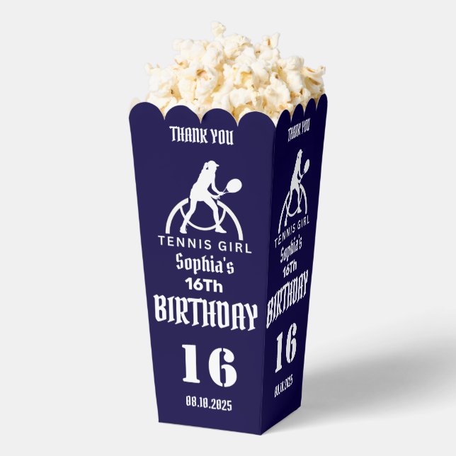 Tennis Player Girl, Birthday Girl Favor Box (Popped)