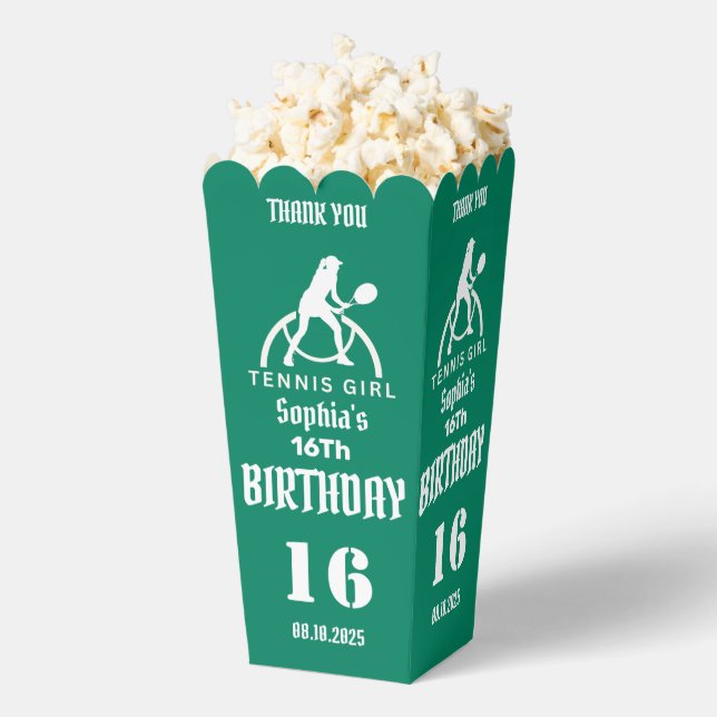 Tennis Player Girl, Birthday Girl Favor Box (Popped)