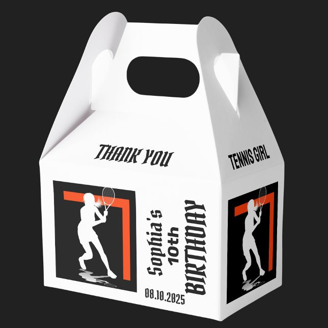 Tennis Player Girl, Birthday Girl Favor Box (Creator Uploaded)