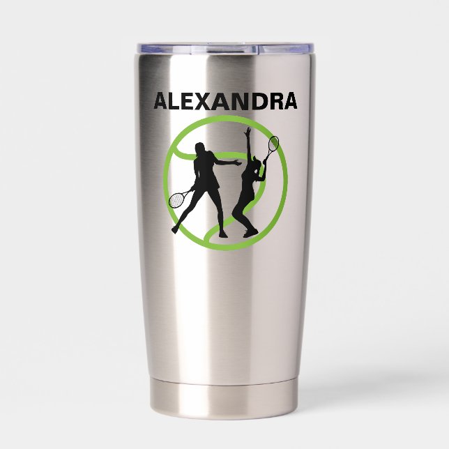 Tennis Player Girl, Tennis Girl  Birthday Insulated Tumbler (Front)