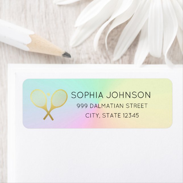 Tennis Player Gradient Plant Return Address Label (Insitu)