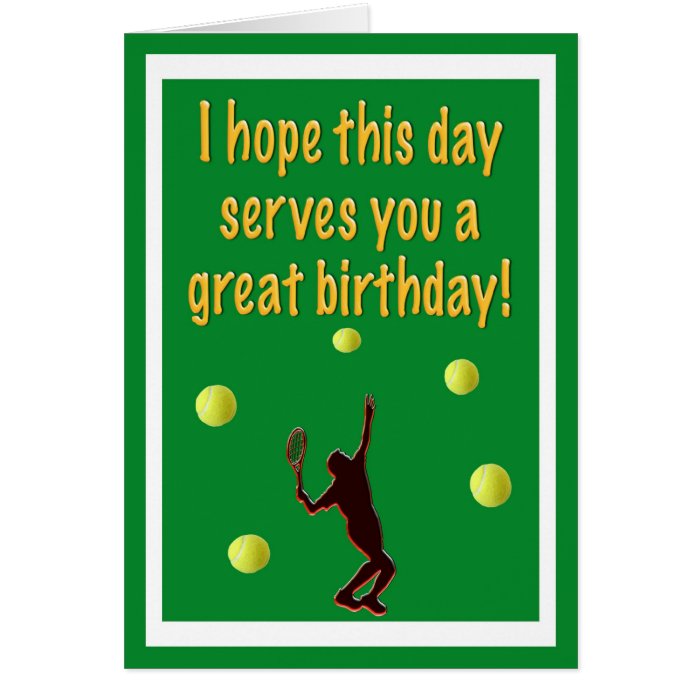 Tennis Player Happy Birthday Card | Zazzle