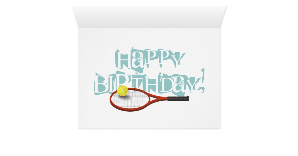 Tennis player happy Birthday personalized Card | Zazzle