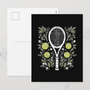 Tennis Player Holiday Postcard