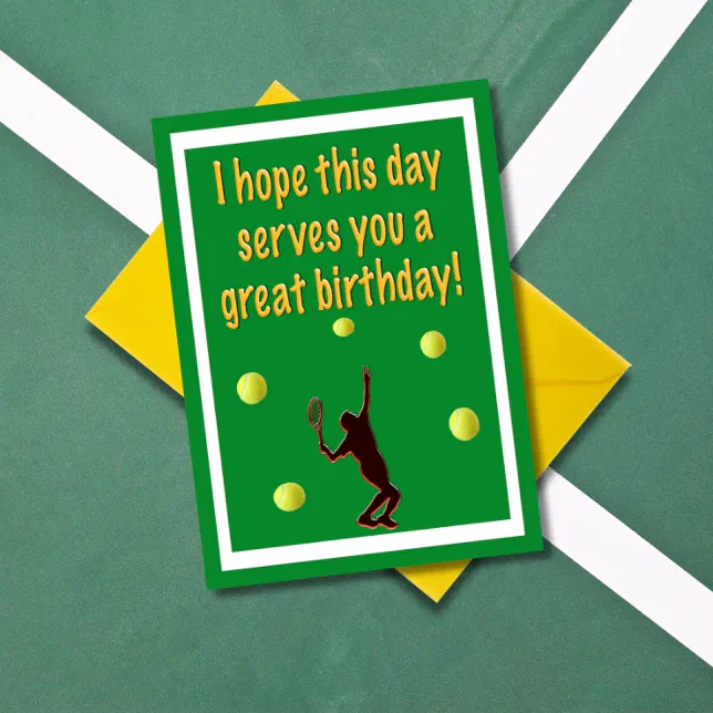 Tennis Player I Hope Serves You A Great Birthday Card | Zazzle