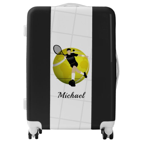 Tennis Player Illustration Boys Coach Name Sports  Luggage