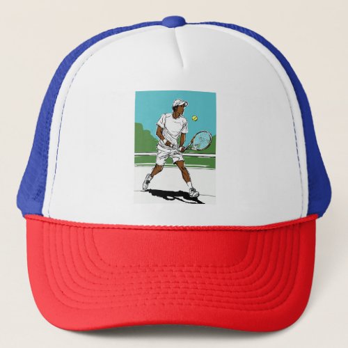 Tennis Player in Action Trucker Hat Trucker Hat
