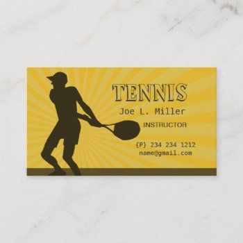 Tennis Player Instructor Sports Fitness Trainer Business Card by 911business at Zazzle
