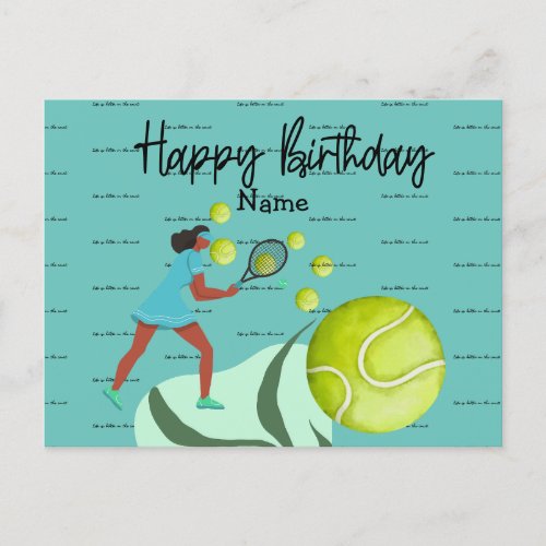 Tennis Player is playing Happy Birthday  Postcard