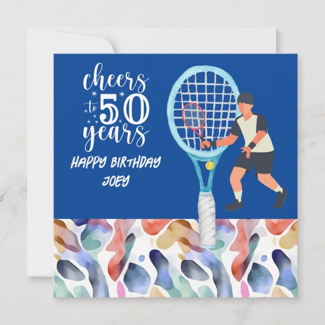 Tennis  Player is playing Tennis 50th Birthday  (Front)
