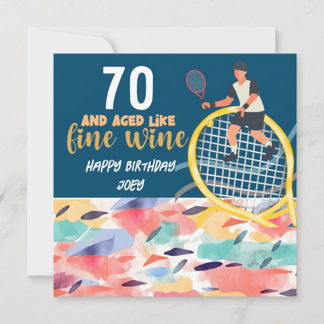 Tennis  Player is playing Tennis 70th Birthday  (Front)