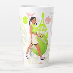 Tennis Player   Latte Mug