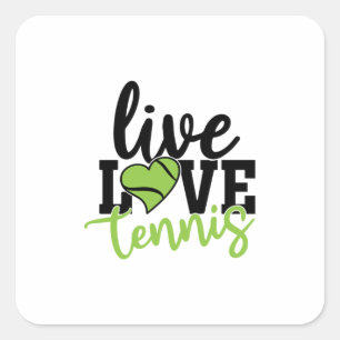 Tennis Player Live Love Tennis Square Sticker