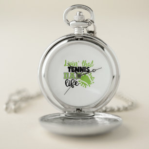 Tennis Player Livin That Tennis Dad Life Pocket Watch