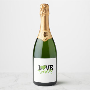 Tennis Player Love Tennis Sparkling Wine Label