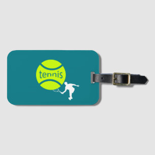 Tennis player luggage tag