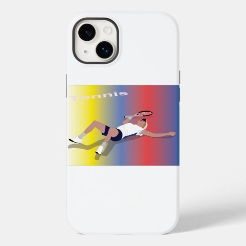 Tennis player lying on the ground after victory Case_Mate iPhone 14 plus case