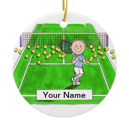 Tennis Player, Male Ceramic Ornament