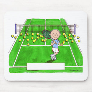 Tennis Player, Male - Personalized Cartoon Mouse Pad