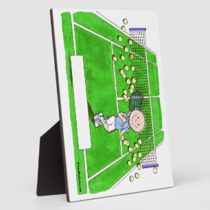 Tennis Player, Male - Personalized Cartoon Plaque