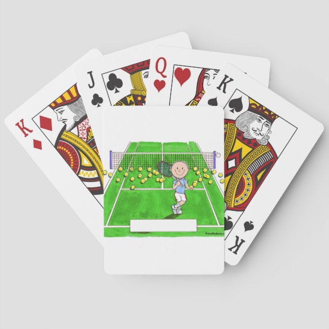 Tennis Player, Male - Personalized Cartoon Poker Cards (Back)