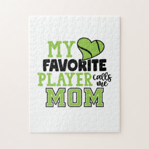 Tennis Player My Favorite Player Calls Me Mom Jigsaw Puzzle