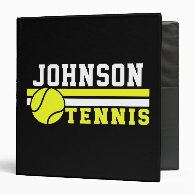 Tennis Player NAME Ball Game Court Personalized 3 Ring Binder (Front/Inside)