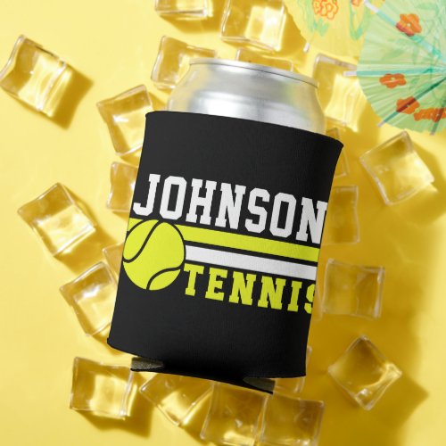 Tennis Player NAME Ball Game Court Personalized Can Cooler