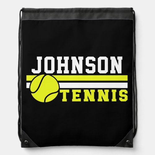 Tennis Player NAME Ball Game Court Personalized Drawstring Bag