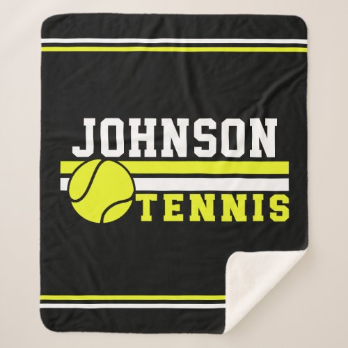 Tennis Player NAME Ball Game Court Personalized Sherpa Blanket