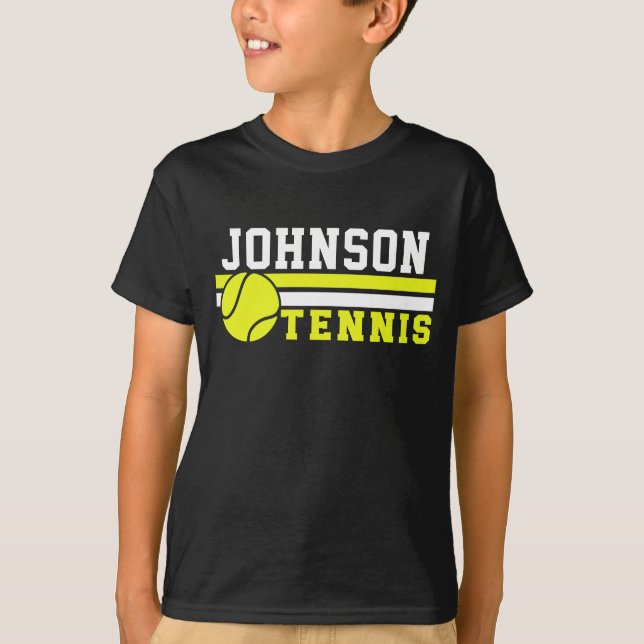 Tennis Player NAME Ball Game Court Personalized T-Shirt (Front)