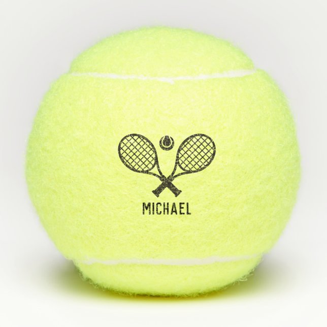 Tennis Player Name Monogram Personalized Balls (Front)