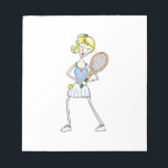 TENNIS PLAYER NOTEPAD<br><div class="desc">Remind your special tennis player that loves the game of tennis. Perfect for couples that love to play tennis together!</div>